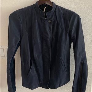 Navy Free People Bomber Jacket